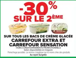 Carrefour Sur tous les bacs de crème glacée carrefour extra carrefour sensation offre