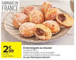 Carrefour 8 mini beignets au chocolat offre