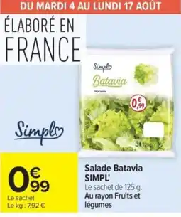 Carrefour Simpl' Salade Batavia offre