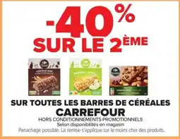 Carrefour Carrefour sur toutes les barres de céréales offre
