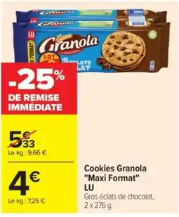 Carrefour LU Cookies Granola offre