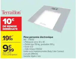 Carrefour Terraillon Pèse-personne électronique offre
