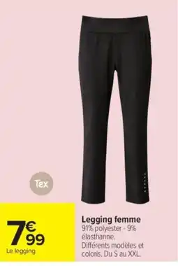 Carrefour Tex Legging femme offre
