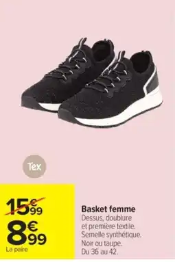 Carrefour Tex Basket femme offre