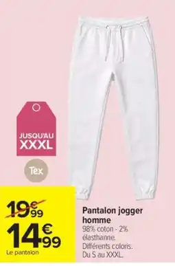 Carrefour Tex Pantalon jogger homme offre