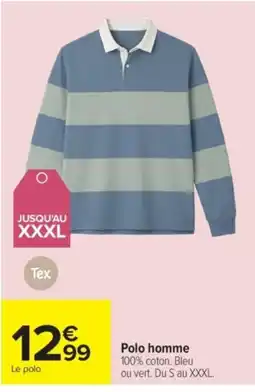 Carrefour Tex Polo homme offre
