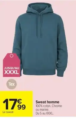 Carrefour Tex Sweat homme offre