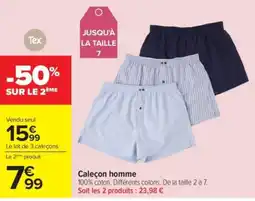 Carrefour Tex Caleçon homme offre