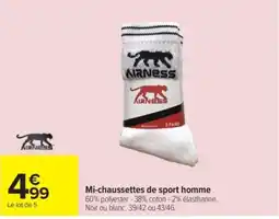 Carrefour AIRNESS Mi-chaussettes de sport homme offre