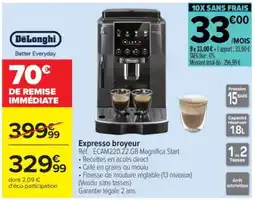 Carrefour DeLonghi Expresso broyeur offre