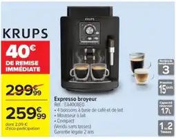 Carrefour KRUPS Expresso broyeur offre