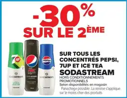 Carrefour Sodastream sur tous concentrés pepsi, 7up et ice tea offre