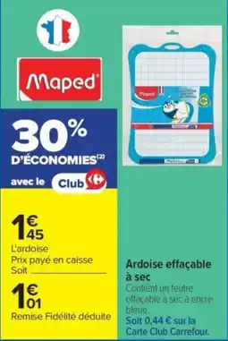 Carrefour Maped Ardoise effaçable offre