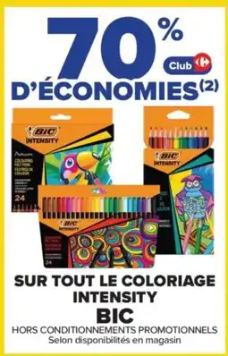 Carrefour Bic sur tout le coloriage intensity offre