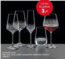 Möbel Martin Ensemble verre Trés Chic, verre cristal, transparent offre
