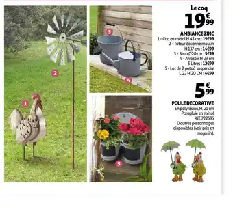 Auchan Ambiance Zinc, Poule Décorative offre