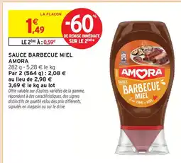 Intermarché Amora sauce barbecue miel offre