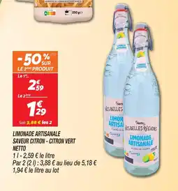 Netto Netto limonade artisanale saveur citron - citron vert offre