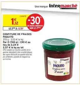 Intermarché Paquito confiture de fraises offre