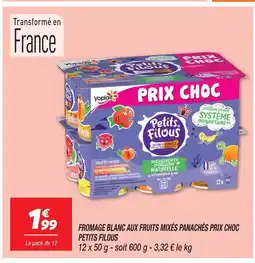 Netto Yoplait fromage blanc aux fruits mixés panachés prix choc offre