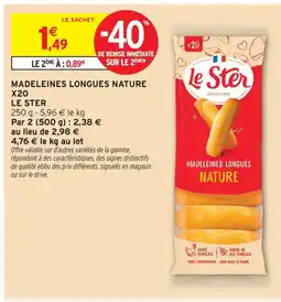 Intermarché Le ster madeleines longues nature x20 offre