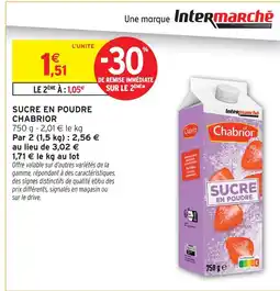 Intermarché Chabrior sucre en poudre offre