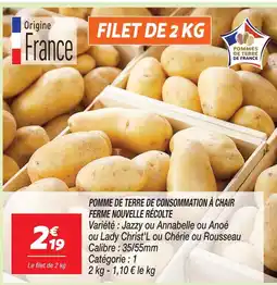 Netto Pommes de terre de consommation à chair ferme nouvelle récolte offre