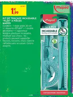 Intermarché Maped kit de traçage incassable 'flex' 4 pièces offre