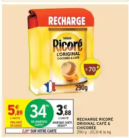Intermarché Recharge ricoré original café & chicorée offre