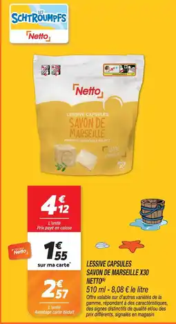 Netto Netto lessive capsules savon de marseille x30 offre