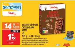 Netto Netto 6 barres céréales chocolat noir offre