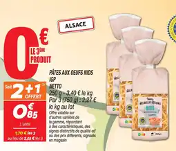 Netto Netto pâtes aux œufs nids igp offre