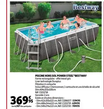 Auchan Piscine Hors Sol Power Steel Bestway offre
