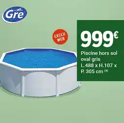 E.Leclerc Jardi Piscine hors sol oval gris offre