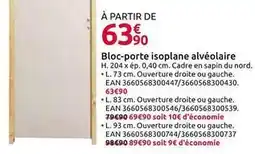 Mr Bricolage Bloc-porte isoplane alvéolarie offre