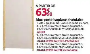 Bloc-porte isoplane alvéolarie