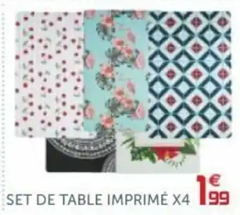 Gifi Set de table imprimé X4 offre