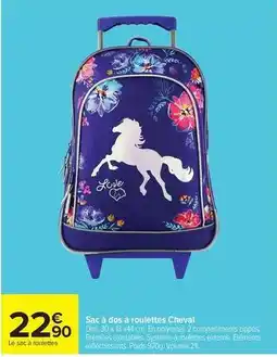 Carrefour Dim - sac à dos à roulettes offre