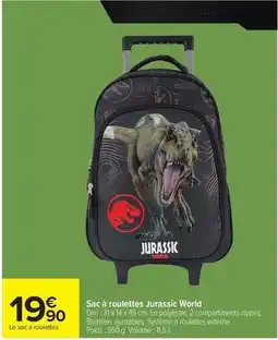 Carrefour Dim - sac à roulettes jurassic world offre