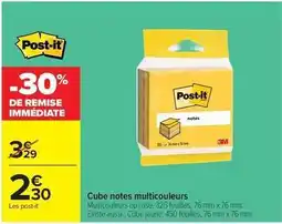 Carrefour Post-it - cube notes multicouleurs offre