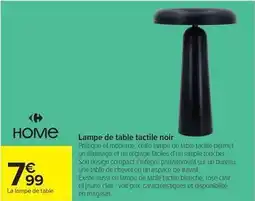Carrefour Lampe de table tactile noir offre