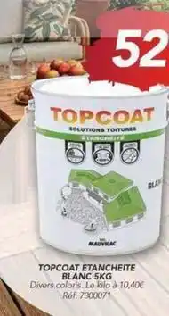 Les Briconautes Mauvilac - topcoat etancheite blanc 5kg offre