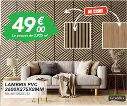 Les Briconautes Grosfillex - lambris pvc 2600x375x8mm offre