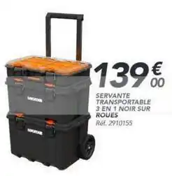 Les Briconautes Servante transportable 3 en 1 noir sur roues offre