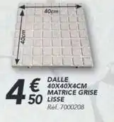 Les Briconautes Dalle 40x40x4cm matrice grise lisse offre