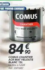 Les Briconautes Comus - chantier acr mat veloute blanc offre