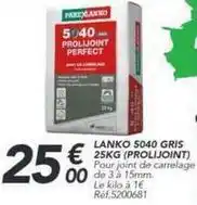 Les Briconautes Parexlanko - lanko 5040 gris 25kg (prolijoint) offre