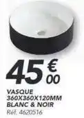 Les Briconautes Vasque 360x360x120mm blanc & noir offre