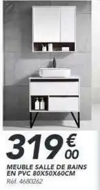 Les Briconautes Meuble salle de bains en pvc 80x50x60cm offre