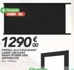 Les Briconautes Portatil alu coilissant lames obliques 4000x1870mm gris anthracite offre
